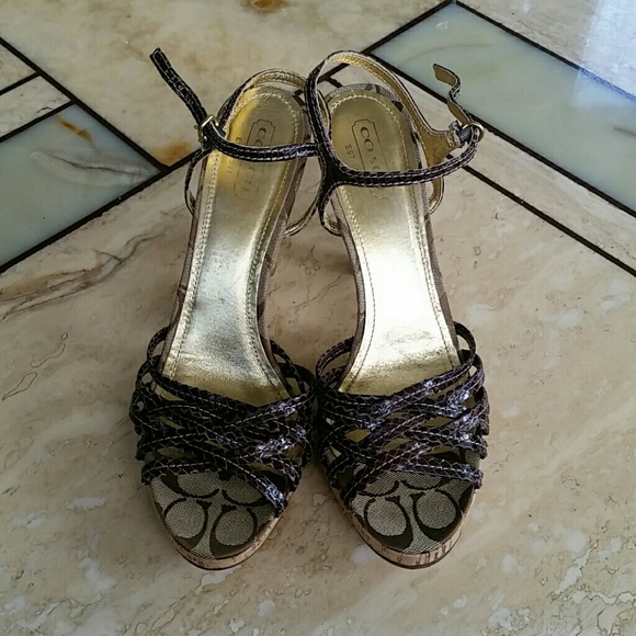 Coach Shoes - Coach Strappy Cork Heel Sandals 11